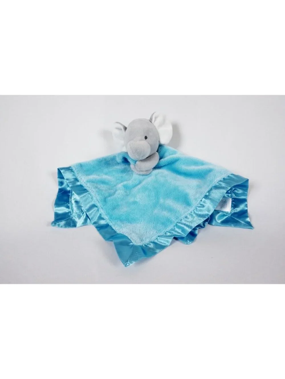 Carter's Elephant Lovey Blue Baby Security Blanket Plush Satin 2014